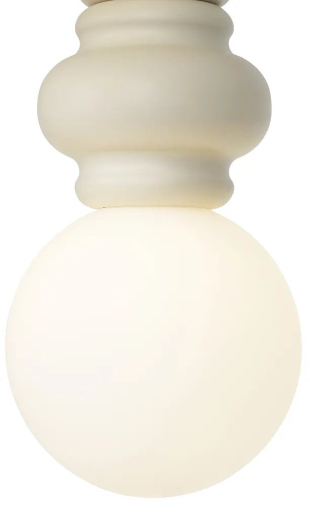 Retro hanglamp beige met mat glas - Fedde Retro G9 Binnenverlichting Lamp