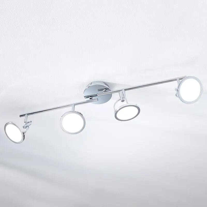 LED plafondspot Jorne, verchroomd, 4-lamps - lampen-24