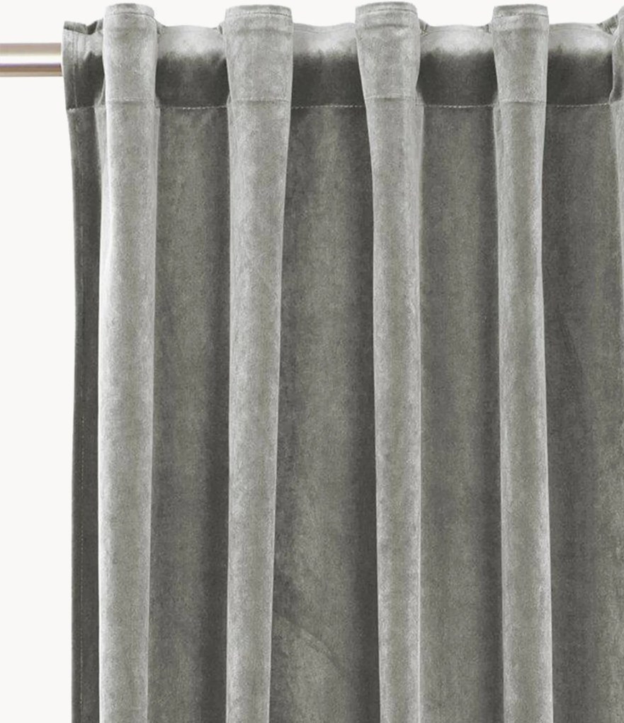 Fluwelen dim-out multibandgordijnen Elise, 2-delig, B 135 cm