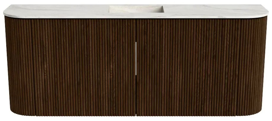 Mondiaz Joya DLux 105cm toiletmeubel ronding links/rechts walnut met wastafel faye midden zonder kraangat ostra