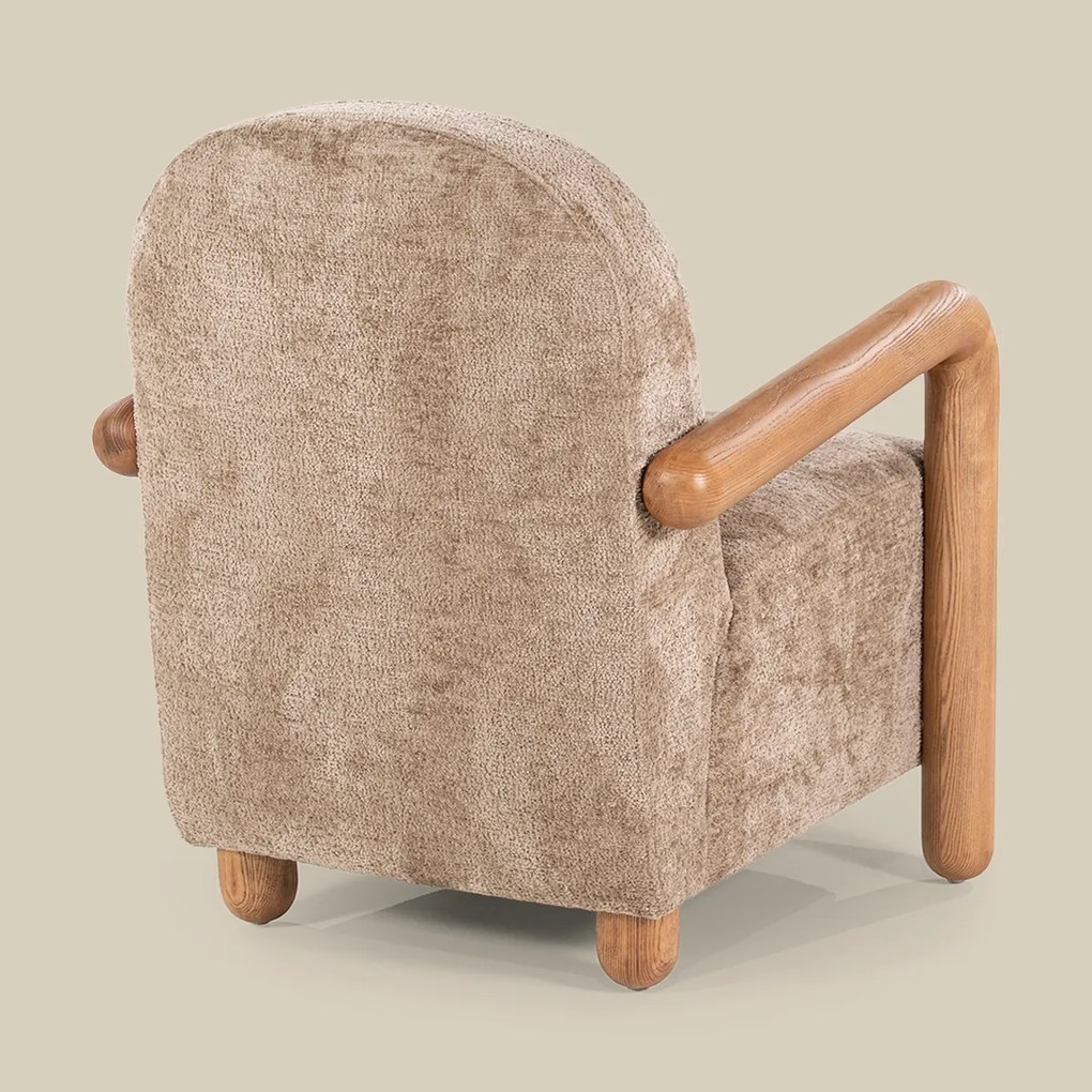 Fauteuil Met Hout Taupe