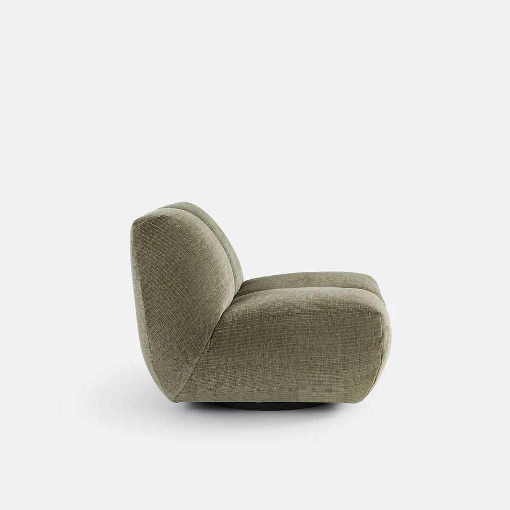 Draaibare fauteuil, vintage ribfluweel, Nuria