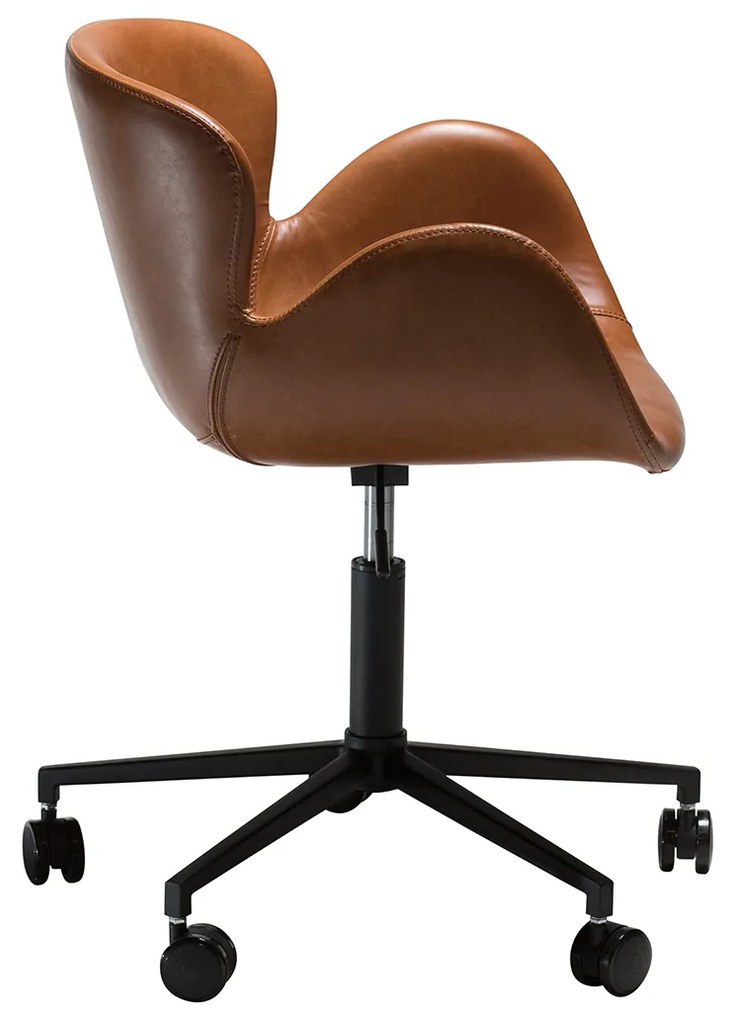 Dan-Form Gaia Design Bureaustoel Met Armleuning Bruin Kunstleer