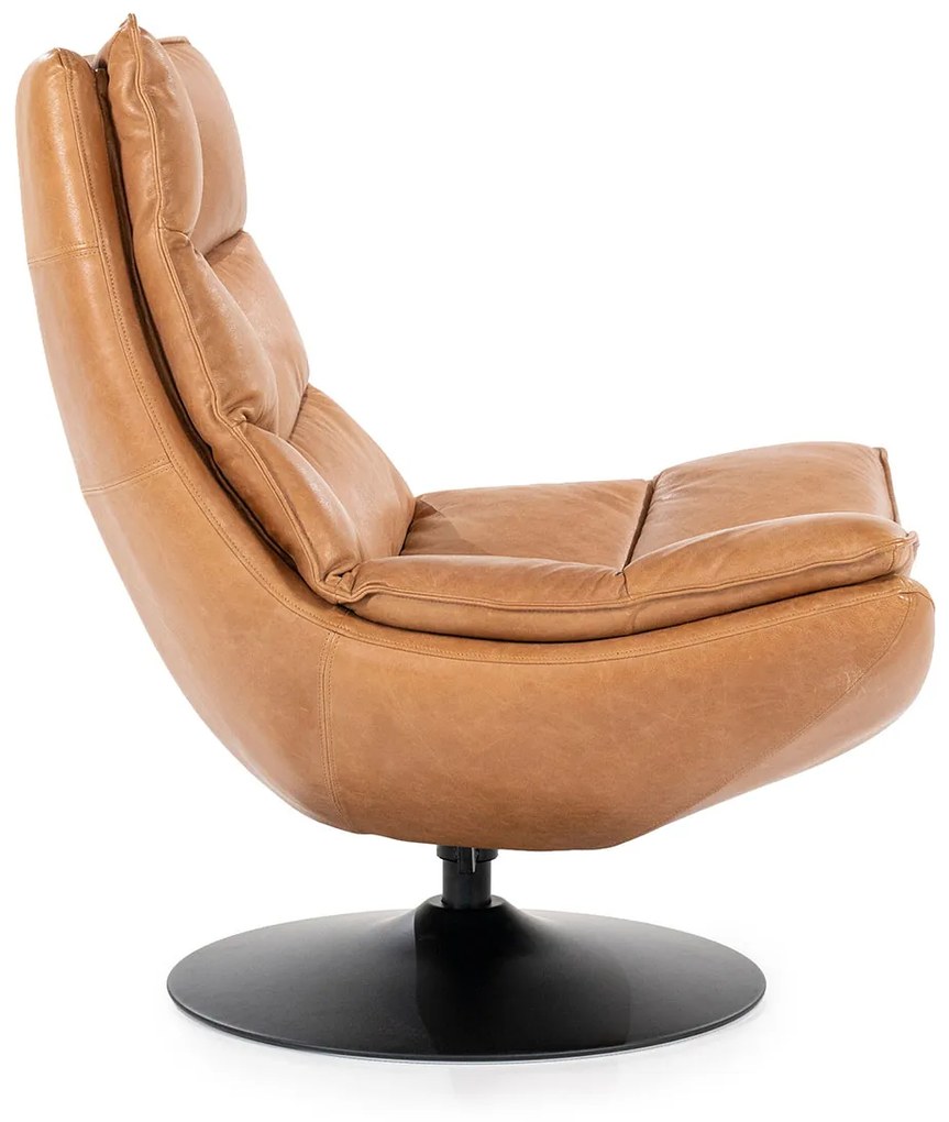 Eleonora Sven Draaifauteuil Cognac Leder