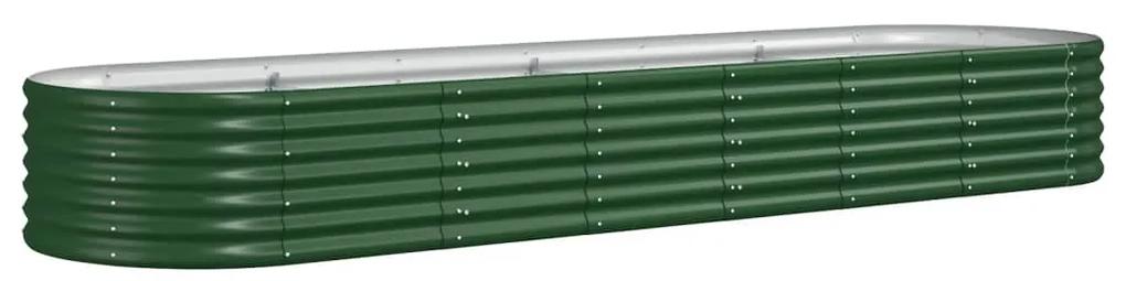 vidaXL Plantenbak 296x80x36 cm gepoedercoat staal groen