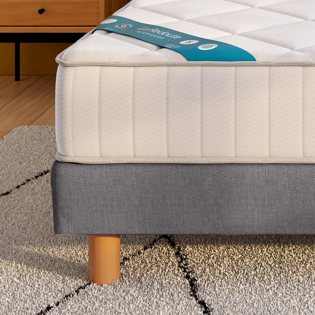 Set van zeer stevige latexmatras van 21 cm met 7 zones en gestoffeerde lattenbodem