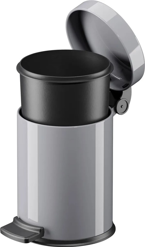 Hailo hailo solid s - 4l (3*) zilver - Huisafval - 18x18x27cm - gelakt staal / kunststof - 4 liter