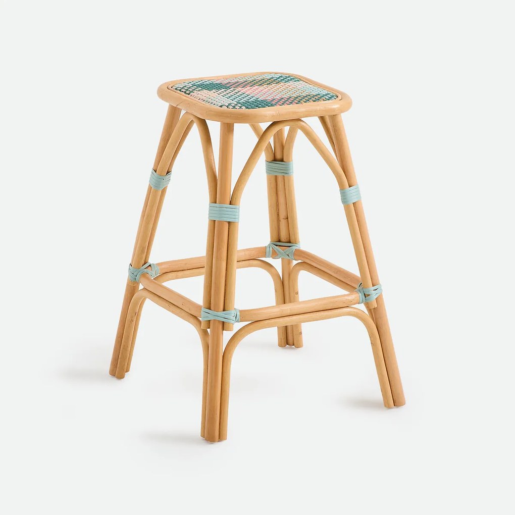 Barkruk met gevlochten riet, hoogte 65,5 cm, MUSETTE