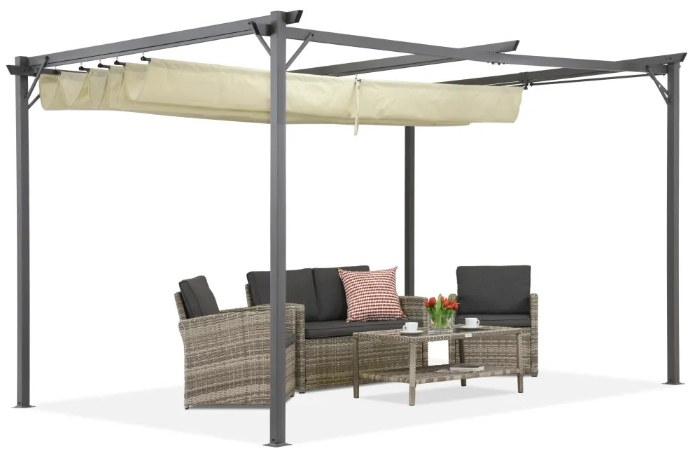 Beige terraspergola La Palma 4x4 Garden Point