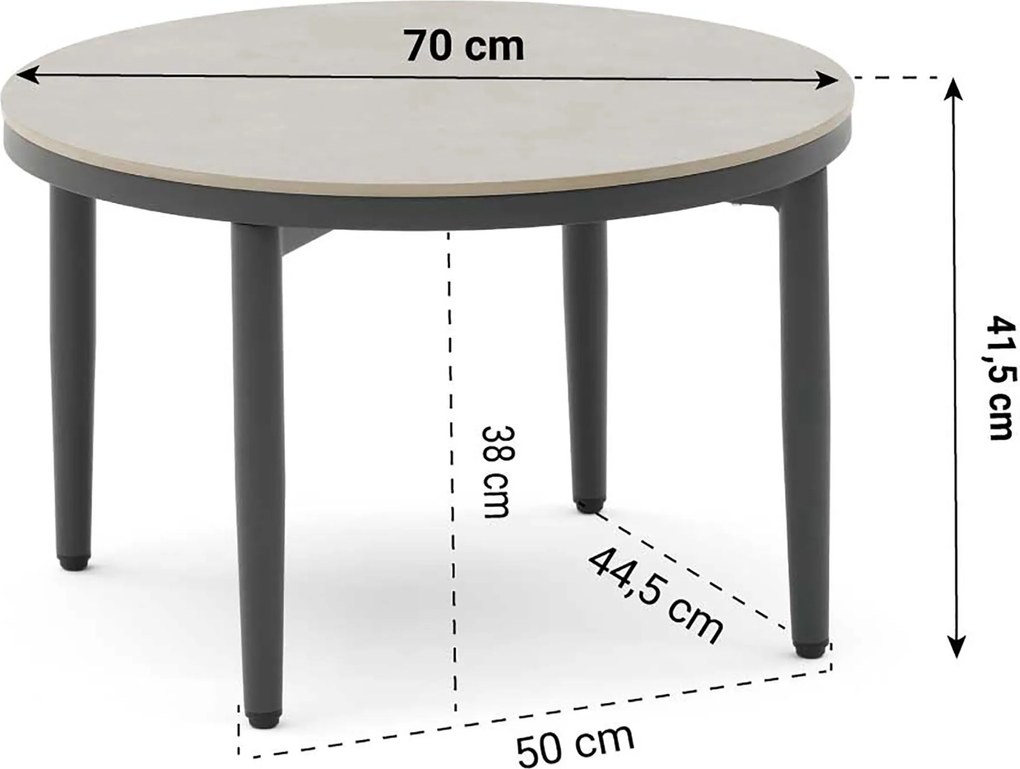 Stoel en Bank Loungeset 4 personen Wicker/Aluminium Taupe  Coco Ibiza