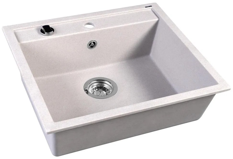 Sapho spoelbak 57x51cm met kraangat beige graniet