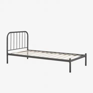 Asteri Ijzeren Bed Grijs – Grafiet & 90 X 190 Cm - Sklum