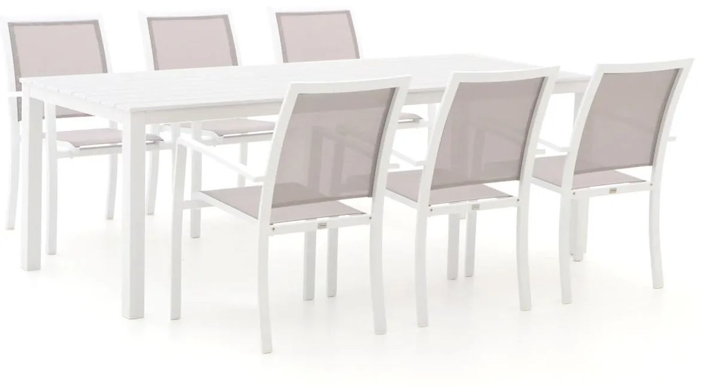 + 10% kassakorting | Diningset Bellagio  | 6 personen aluminium | Tuinset stapelbaar | 7-delig | Kees Smit Tuinmeubelen