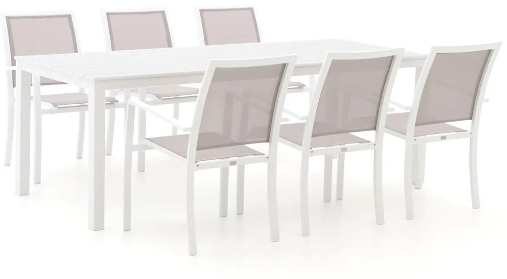 Diningset Bellagio  | 6 personen aluminium | Tuinset stapelbaar | 7-delig | Kees Smit Tuinmeubelen