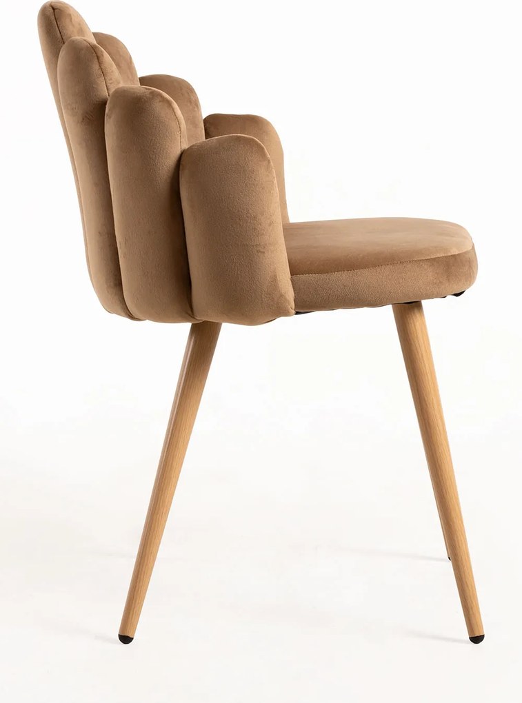 Set 4 Fluwelen Handstoelen