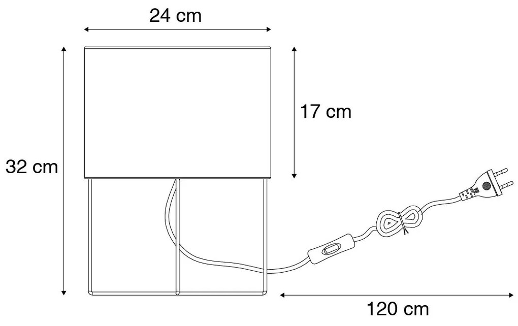 Moderne tafellamp roze met goud - Rosalina