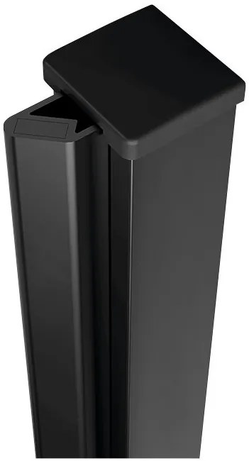 Polysan Zoom Line Black magnetisch profiel voor douchedeur zwart