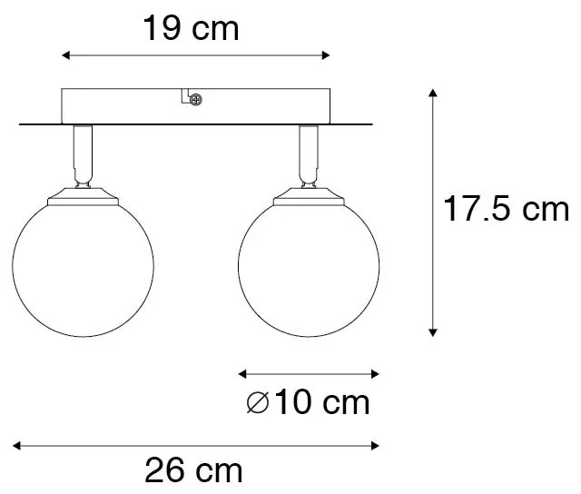 Spot goud 2-lichts verstelbaar met smoke glass - Athens