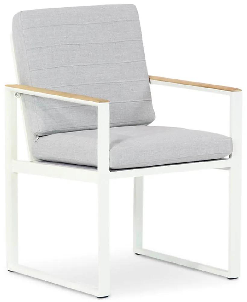 Tuinset Ronde Tuintafel 125 cm Aluminium/Aluminium/polywood Wit 4 personen Santika Furniture Soray