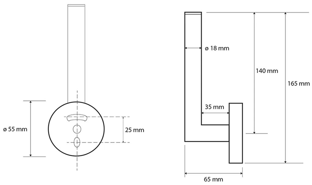 Sapho X-Round reserve rolhouder wit