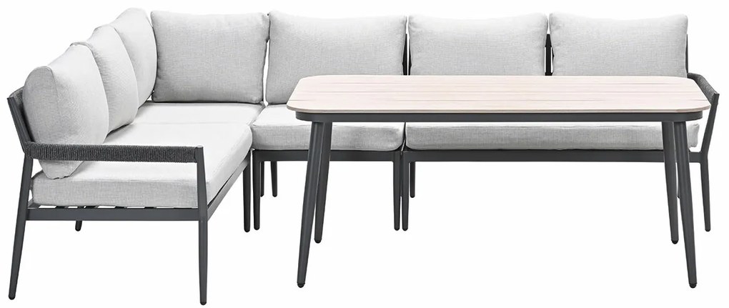 Garden Impressions Tineo lounge dining set 5-delig - donker grijs