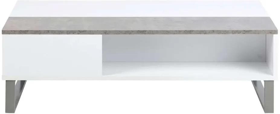 Salontafel Nordborg - wit/betonkleur - 35x110x60 cm - Leen Bakker