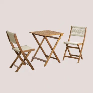 Delawer Classic Opvouwbare Tuintafel En 2 Stoelenset Beige – Crème - Sklum