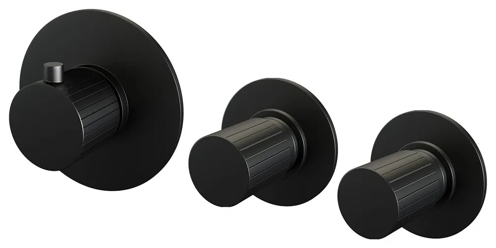 Brauer Stripe inbouw badkraan met staafhanddouche zwart mat