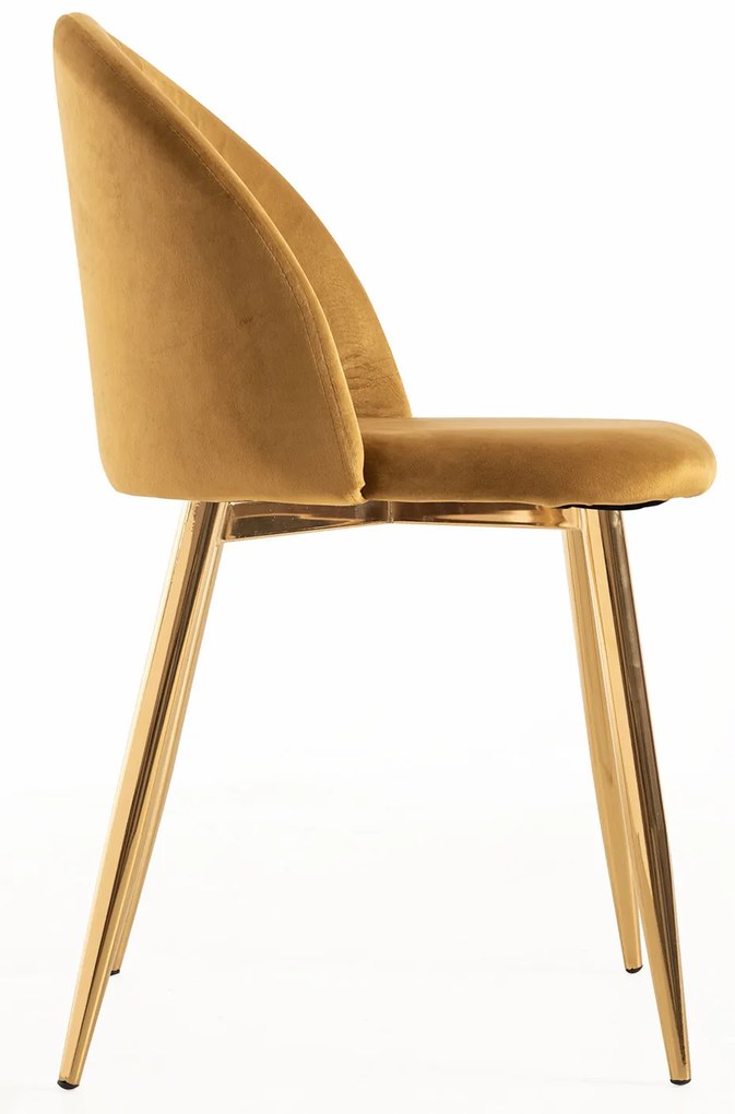 Vint fluwelen Gouden Stoel