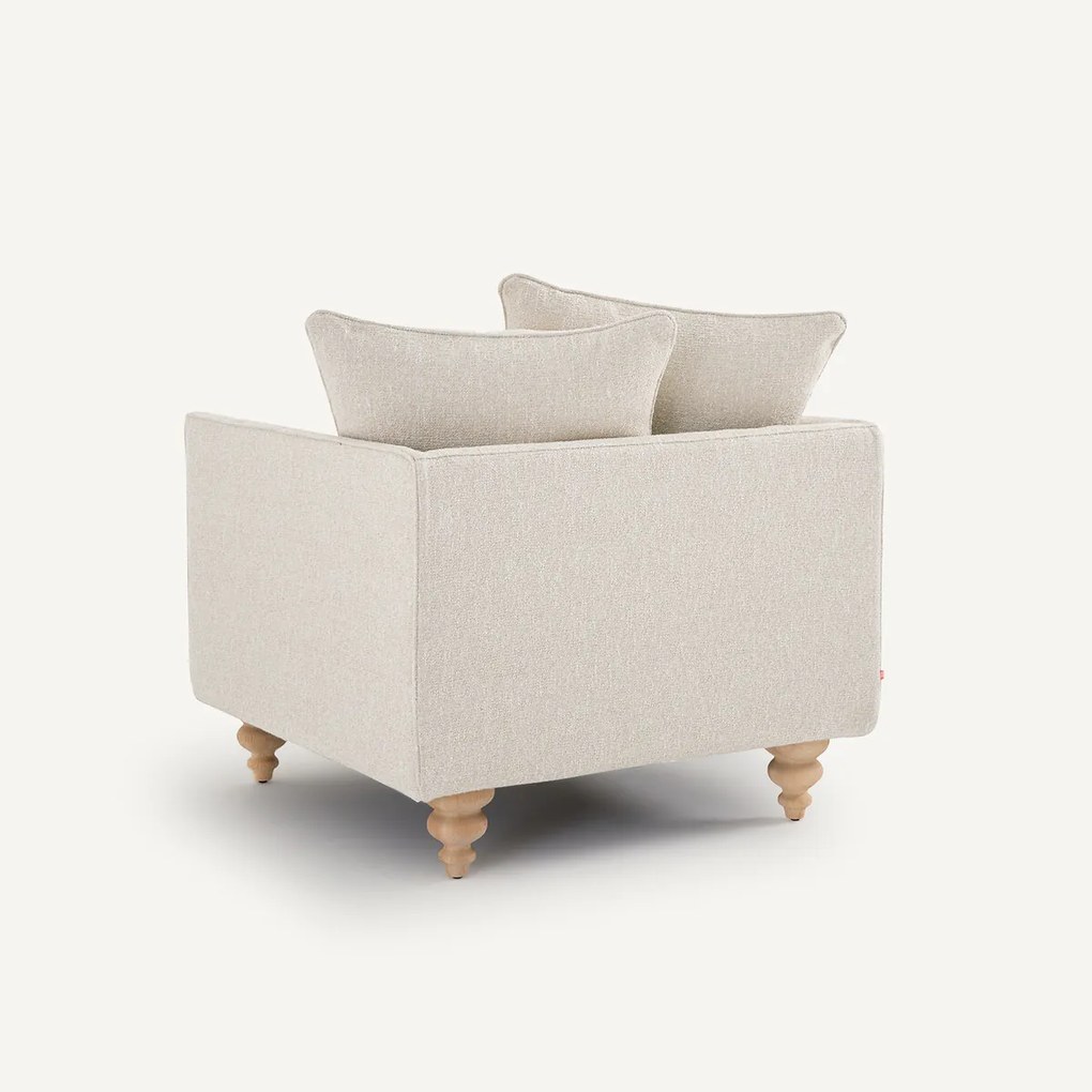 Fauteuil in bouclé stof, Lazare