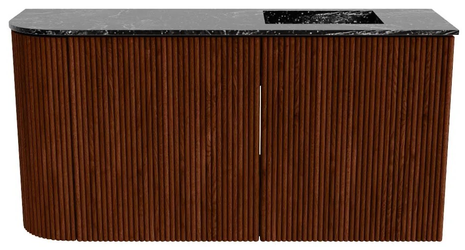 Mondiaz Joya DLux 80cm toiletmeubel ronding links ruby met wastafel faye rechts zonder kraangat lava
