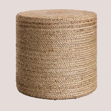 Jute Ronde Poef Fime Natuurlijk - Sklum