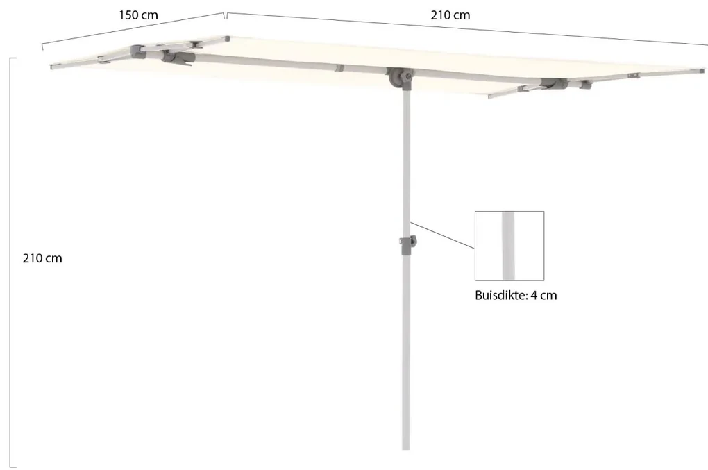Suncomfort Flex-Roof parasol 210x150cm