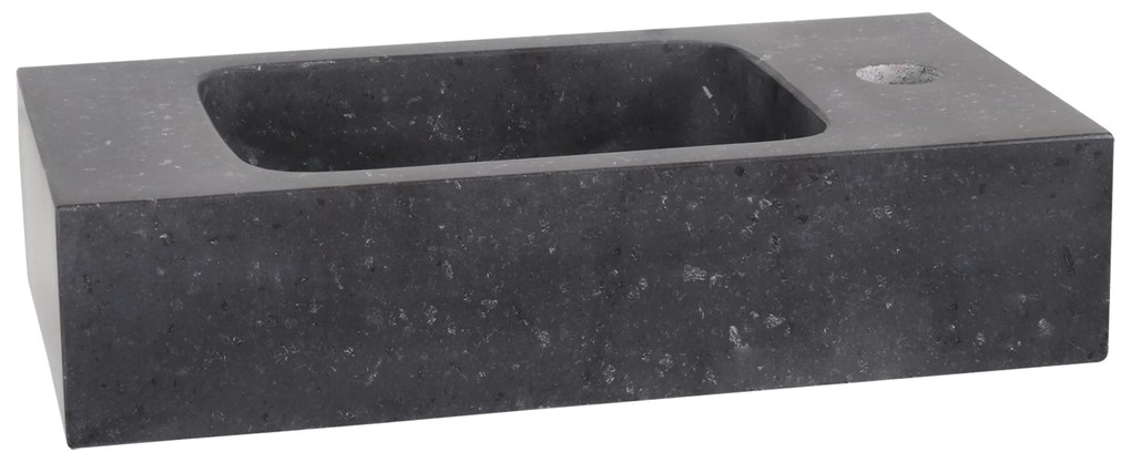 Differnz Force fonteinset natuursteen bombai black met gebogen kraan rood koper