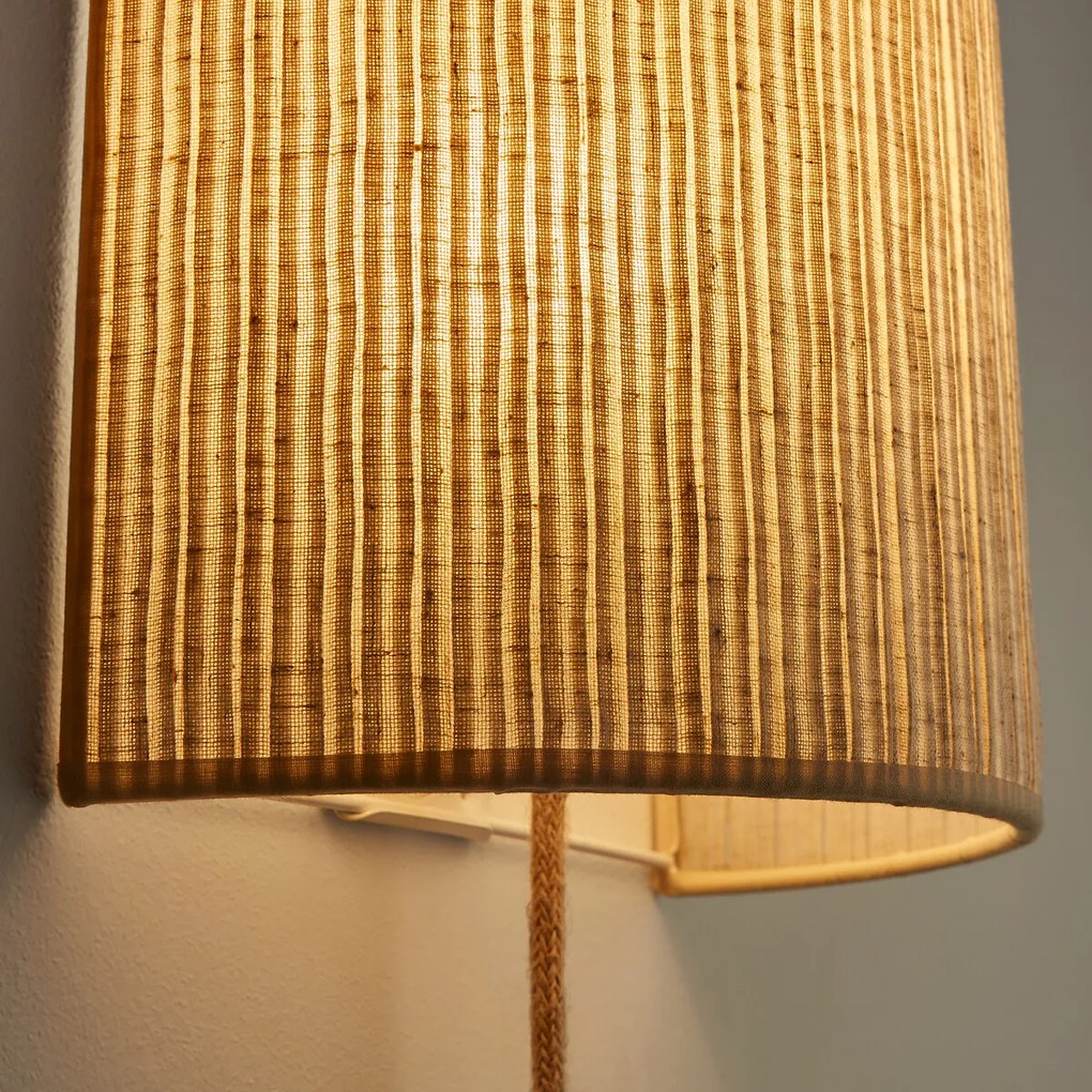 Wandlamp in geplooid linnen H18 cm, Jakoma
