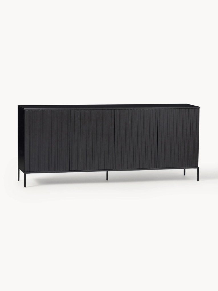 Dressoir Avourio van grenenhout met geribde voorkant