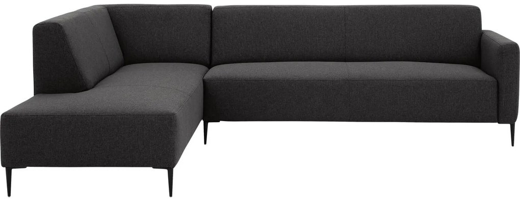 Goossens  Key West grijs, stof, 3-zits, modern design met ligelement links