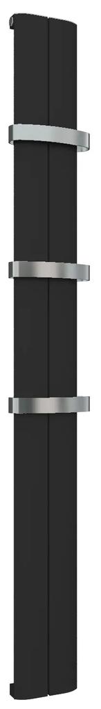 Eastbrook Berlini verticale aluminium radiator 180x18,5cm Mat zwart 632 watt