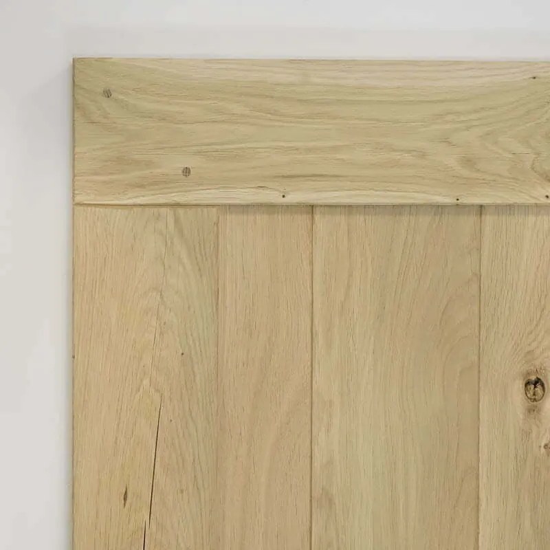 Houten Schuifdeur -  Eiken Chevron Onbehandeld - Zwart - Incl. Rails