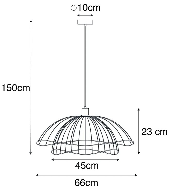 Design hanglamp zwart 66 cm - Pua Design E27 rond Binnenverlichting Lamp