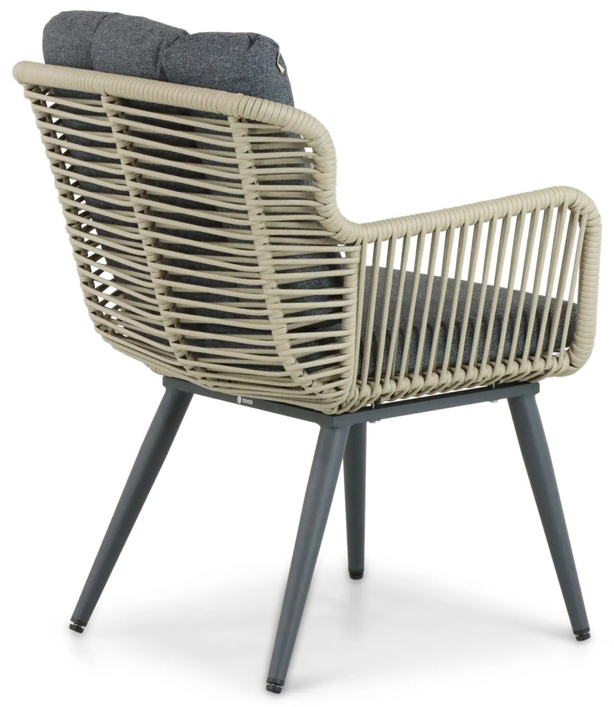 Tuinset Ronde Tuintafel 4 personen 120 cm Aluminium/Rope Taupe Coco Custa/Vienna