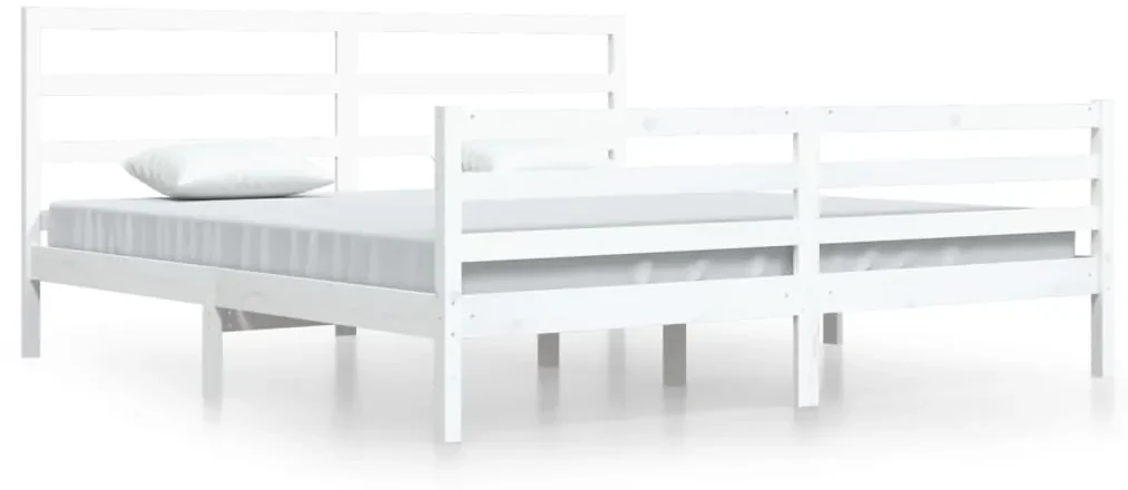 vidaXL Bedframe massief grenenhout wit 200x200 cm