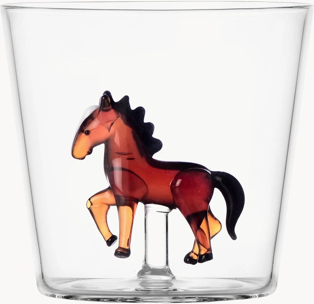 Handgemaakte borosilicate tumbler Horse