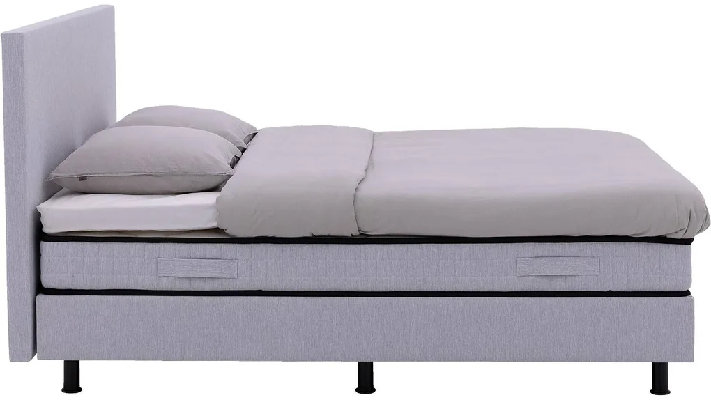 Goossens Basic Boxspring Compleet Finn, 160 x 200 cm box (= 2x 80cmx 200cm) 1x matras gestoffeerd pocketvering, 1x matrastopper gestoffeerd