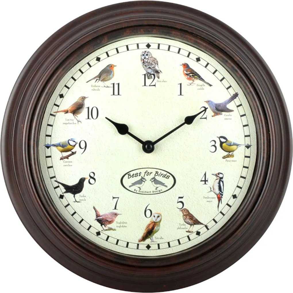 Esschert Design Klok met vogelgeluiden