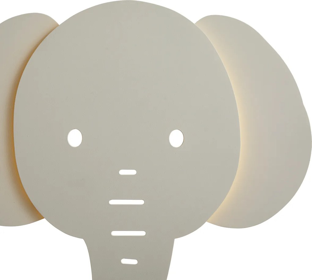 Kinder wandlamp beige incl. LED 3-staps dimbaar - Ellie the Elephant