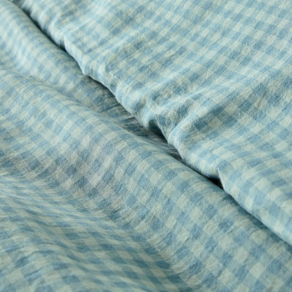 Dekbedovertrek in gewassen linnen, ACÉLIE BLEU