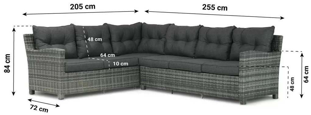 Dining Loungeset 6 personen Wicker Grijs Domani Furniture Beluga