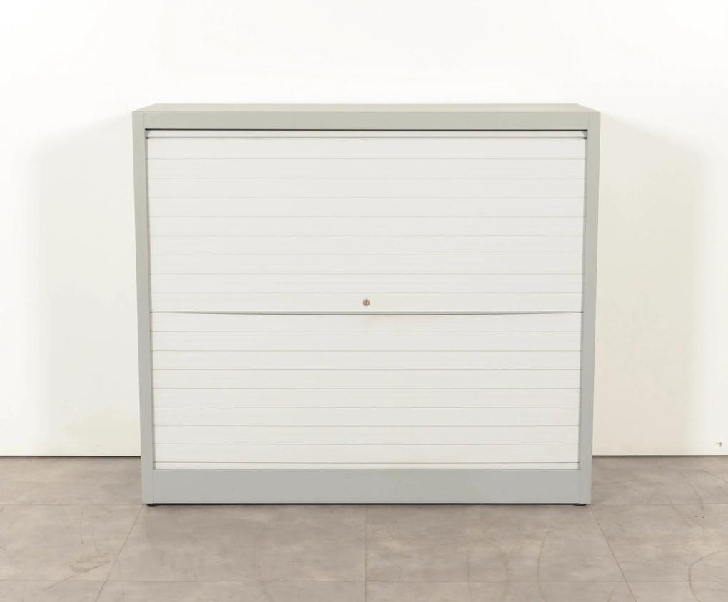 Roldeurkast, aluminium/lichtgrijs, 105 x 120 cm, incl. 1 legbord, verticale roldeur
