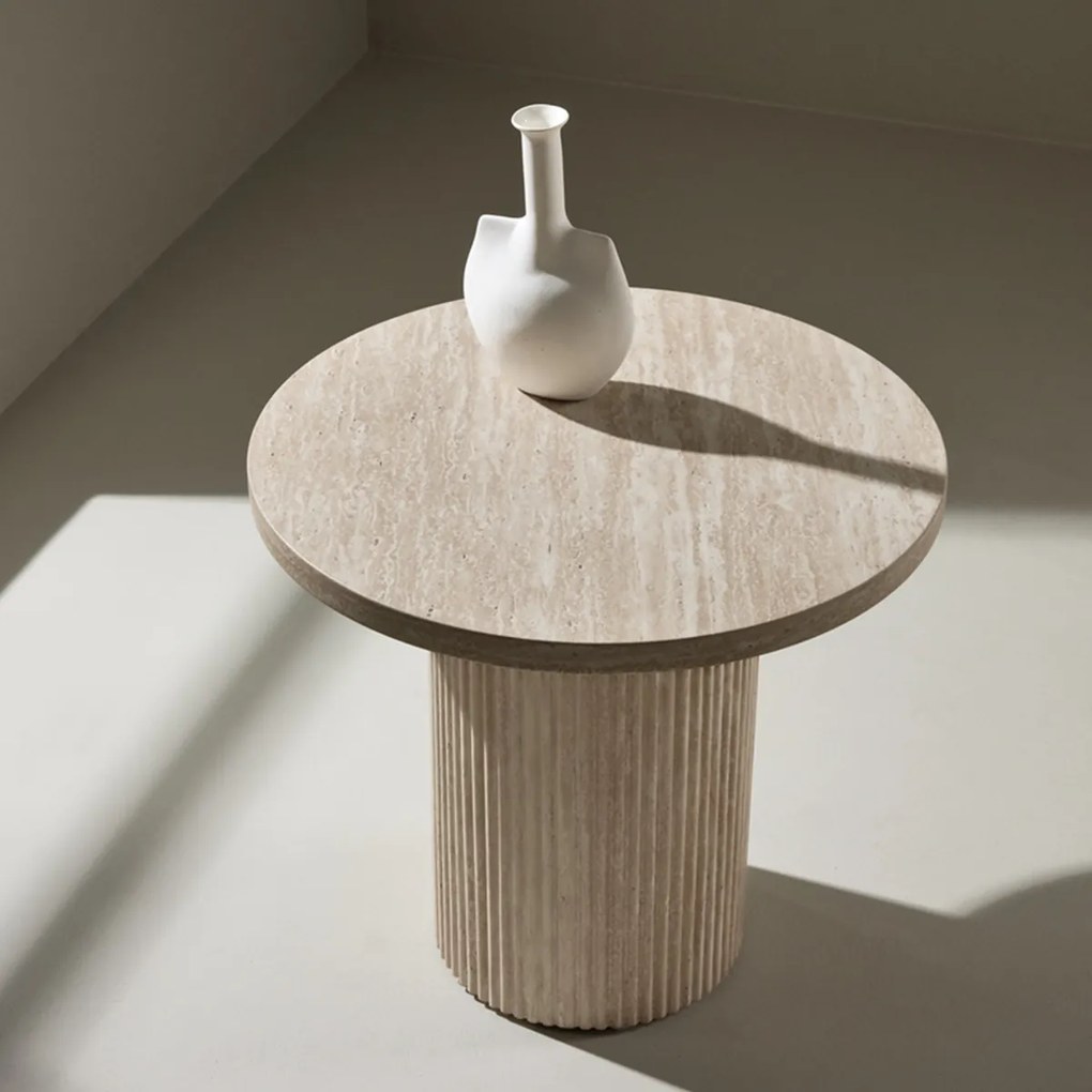 Hoge Salontafel Met Ribbels - 50 X 50cm.